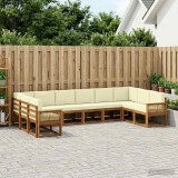 Cumpara ieftin Set de canapele de exterior 10 buc. 10-Locuri Natural si Crem