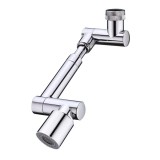 Adaptor robinet universal, functie economizor, extensibil si rotativ 1440 grade pivotant in orice directie, doua moduri dus si bule, cromat, Argintiu, Oem