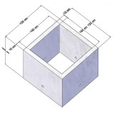 Camin rectangular / patrat din beton cu gauri tehnice 100 cm