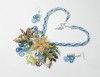 Set albastru bijuterii In Valurile Marii, cu scoici, stea de mare handmade unicat