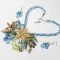 Set albastru bijuterii In Valurile Marii, cu scoici, stea de mare handmade unicat