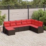 vidaXL Set de canapele pentru grădină 8 pcs Maro Rattan poli 3346164