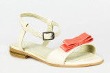 Sandale piele naturala Model Alice Alb Coral - sau Orice Culoare