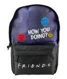 Ghiozdan Gimnaziu Friends Denim Albastru Negru Pigna - Scoala, Laptop, Carti, Bretele Reglabile, Compartimentat