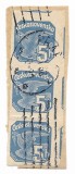 Cehoslovacia - Timbre de ziar, 1937 - 5 H, obiliterate, bloc de 3