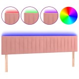 Cumpara ieftin Tablie de pat cu LED, roz, 160x5x78/88 cm, catifea
