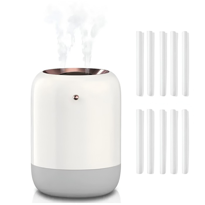Umidificator de Aer Ultrasonic, cu Difuzor Aromaterapie, Afisaj LED, Sterilizare UV, Pulverizare Dubla, Portabil, pentru Casa, Birou si Masina, 1L Cap