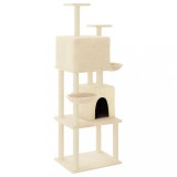 Cumpara ieftin Ansamblu de pisici cu stalpi din funie de sisal, crem, 180 cm