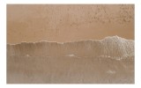 Tablou Canvas, "Urmele pașilor pe țărmul nisipos", Valuri, Nisip, Textură, Spumă, Liniște, Natură, Ocean, Mal, 39 x 26 cm, CMCLASS
