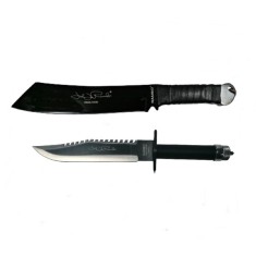 Set Cutit de vanatoare,40 cm si Maceta Rambo 56,5 cm, DEPOX&reg;, Teaca inclusa
