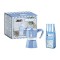 Set Espressor Bialetti Moka express 3 cesti albastru+ cafea Mandorla 250g
