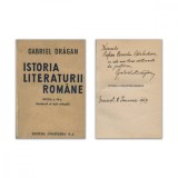 Gabriel Drăgan, Istoria Literaturii Rom&acirc;ne, 1946, cu dedicație