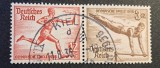 Germania (Deutsches Reich 1936) Pereche "Jocurile Olimpice de Vară Berlin 1936 " (12+6Pf &amp; 3+2Pf, Ștampilă Olimpică KIEL 1936 / Used) CLK1