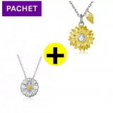 Pachet promo colier din argint daisy flower + sun flower