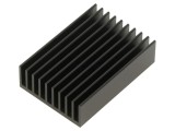Radiator extrudat, cu aripioare, neagră