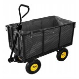 Carucior de gradina, transport, Chomik, metalic, negru, max 450 kg, 102x52x72 cm