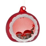 Cumpara ieftin Set 2 ornamente brad din sticla Red Mushrooms 8 cm, Iliadis Alexandros