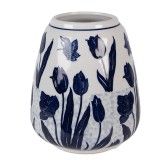 Cumpara ieftin Vaza flori ceramica alba albastra &Oslash; 16x18 cm