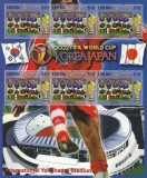 Liberia 2002 - Sport , fotbal , bloc 6 valori dantelate , MNH , Mi.4584 Kb
