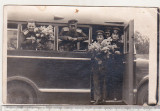 Bnk foto Militieni in autobuz PAZ-651 - anii `50, Alb-Negru, Romania de la 1950, Militar