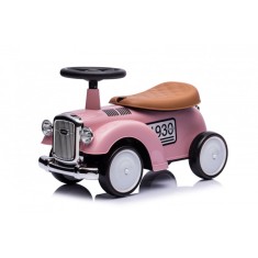 Masinuta premergator fara pedale, Kinderauto Retro Baby Car cu roti moi, roz