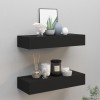 VidaXL Dulapuri de perete cu sertare 2 buc. negru 60x23,5x10 cm MDF 330258