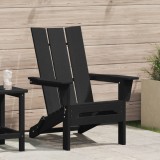Scaun Adirondack Pliabil vidaXL Negru, 74.5x80.5x90 cm, HDPE, Gradina, Balcon, Exterior