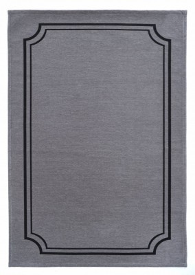 Covor Premium Model DYWAN MUSEO GRAY, Gri, Negru, Marime 160 x 230 cm, Tesatura Plata, Poliester, Bumbac, Antiderapant, Antialergic, Living, Dormitor, foto