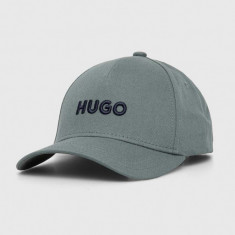HUGO șapcă de baseball din bumbac culoarea verde, cu imprimeu 50496033