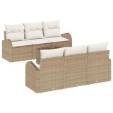 VidaXL Set de canapele pentru grădină 7 pcs Bej, crem 55 x 55 x 37 cm