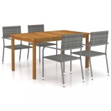 Cumpara ieftin Set mobilier pentru grădină, 5 piese, gri