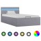 Gossi cadru pat hidraulic cu lada led gri deschis 90x200 cm textil