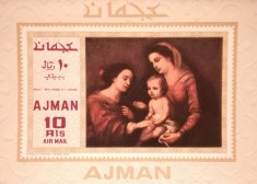 BC18, Ajman 1969, colita neperforata picturi foto