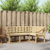 vidaXL Set canapele exterior lemn acacia Alb Bej cu perne confortabile 4 piese mobilier gradina
