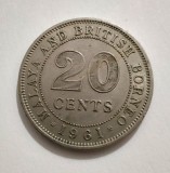 Malaya &amp; Borneo - 20 Cents 1961