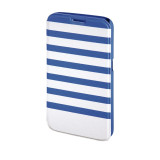 Husa Booklet Stripes Samsung Galaxy S6 Hama, Albastru/Alb, Vinyl
