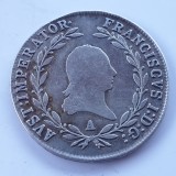 Moneda Argint Austria 20 Kreuzer 1814 A Viena, Francisc I - Numismatică