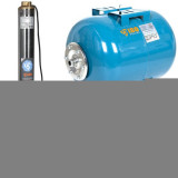 Set Hidrofor 50L cu Pompa Submersibila IBO Dambat 3.5SDM3-15, 1.1kW, 105 l/min, H Refulare 90 m, cablu 20 m, IBO Polonia