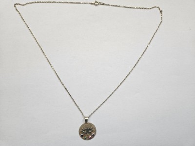 Lant din argint aurit cu pandantiv #3001 foto