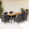vidaXL Set mobilier de grădină cu perne, 7 piese, negru, poliratan 3211870
