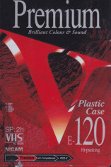 Caseta video VHS SONY Premium 120 min ( Plastic Case ) - noua, sigilata foto