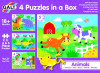 Set 4 puzzle-uri - Animalute - 5 piese, Galt
