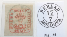 MOLDOVA 1858 CAP DE BOUR 80par. ROSU-CARAMIZIU, TIP II, H.GALBUIE, LP.7, SUPERB foto