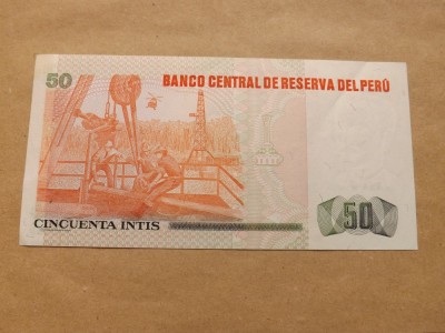 Peru 50 Intis 26.06.1987. - Necirculata, Serie A 0398444 L foto