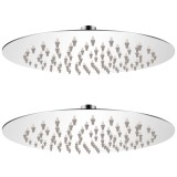 vidaXL Cap de duș tip ploaie, 2 buc., &Oslash; 20 cm, oțel inoxidabil