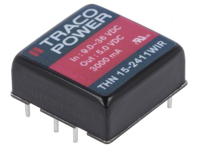 Convertor DC/DC 15W 9-36V la 5V 3000mA THN 15-2411WIR