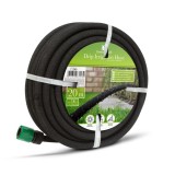 Furtun poros pentru irigare prin picurare, cu racorduri rapide, 20 m negru, Garden Of Eden