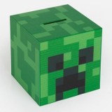 Pusculita patrata din plastic, 12x12x12 cm, verde, model Minecraft, CMCLASS