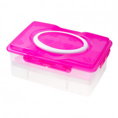 Cutie de depozitare pentru 24 oua din plastic, roz transparent