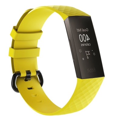 Curea Bratara Edman pentru Fitbit Charge 3 / 4, marimea L, Galben foto